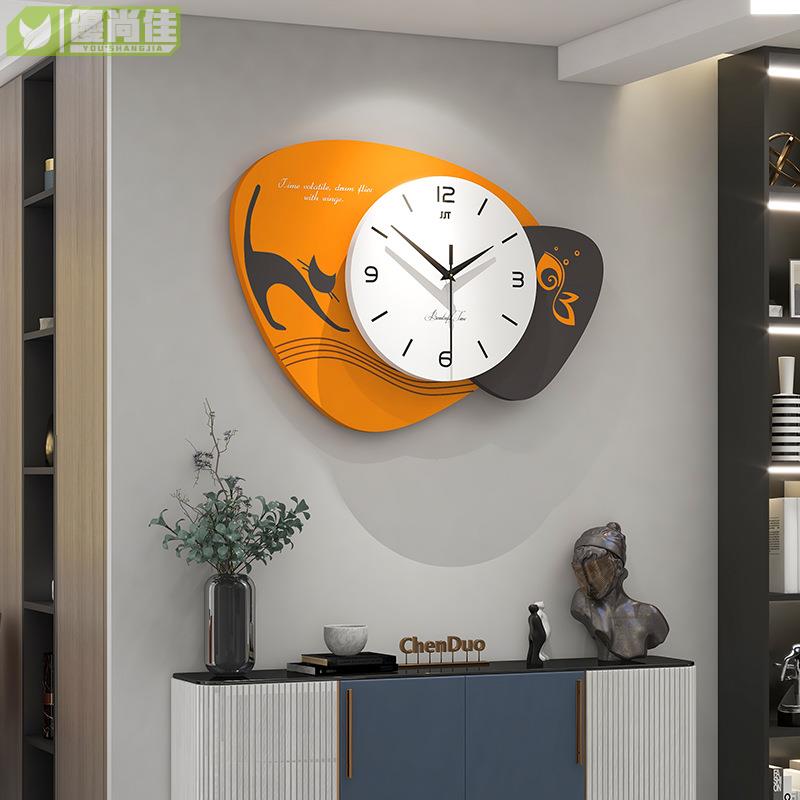 掛鐘客廳時尚家居裝飾輕奢鐘表現代簡約餐廳壁畫北歐創意時鐘掛墻