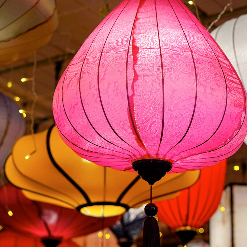 中秋燈籠裝飾商場中庭美陳吊飾越南鉆石水滴燈籠創意防水燈籠掛件 2