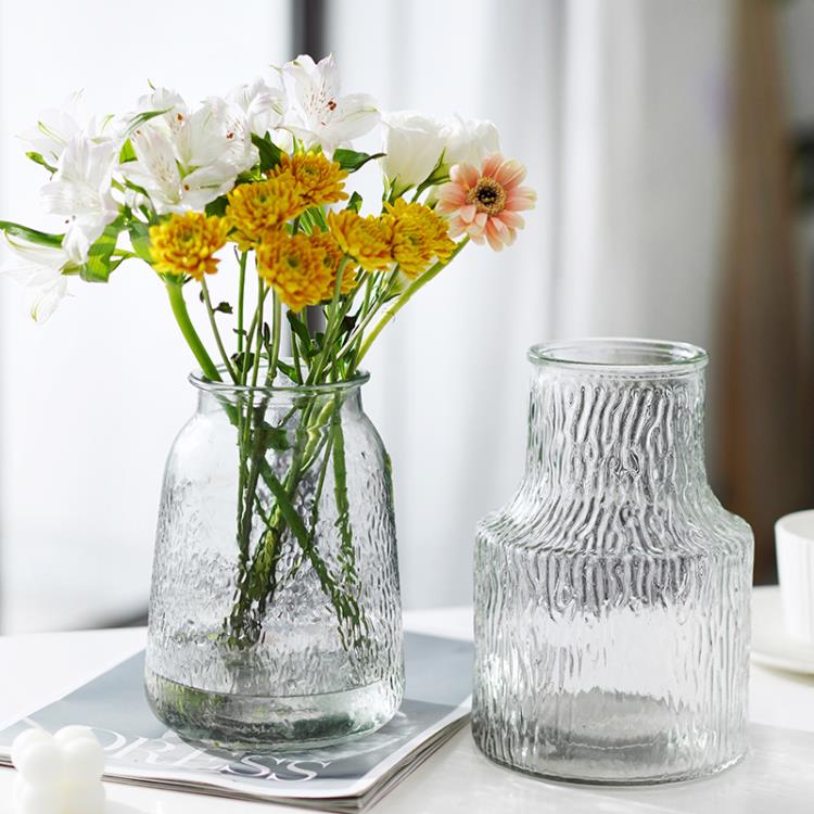 【超值購兩件套】玻璃花瓶透明水養插花客廳餐桌裝飾擺件簡約北歐「限時特惠」