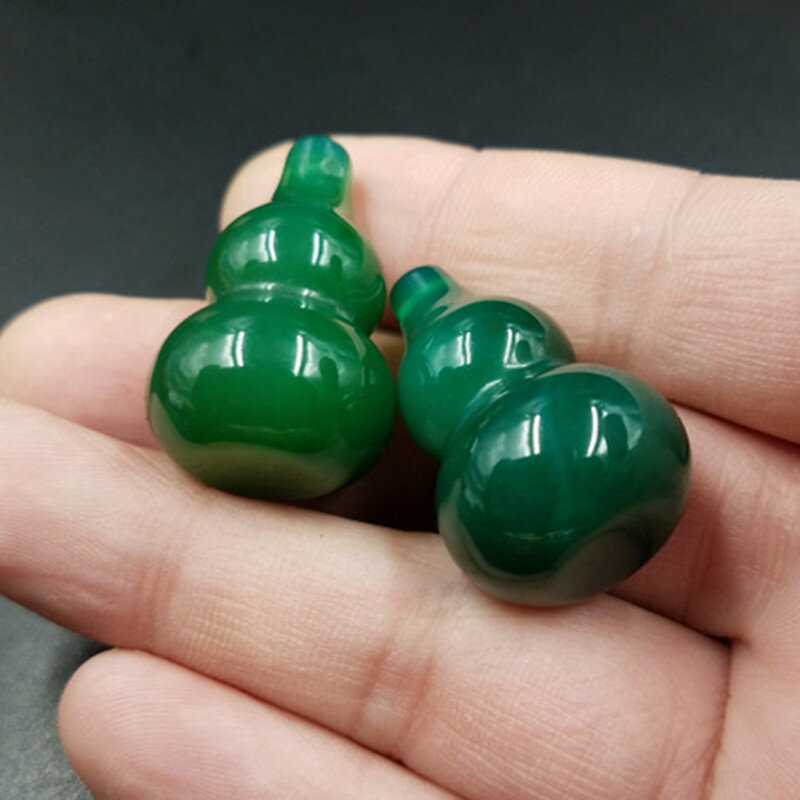 高檔精美天然玉石a貨綠玉髓葫蘆掛件 玉髓立體葫蘆吊墜玉石葫蘆