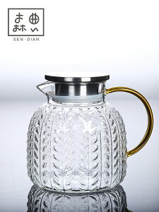 冷水壺玻璃涼水壺耐高溫北歐夏家用茶壺大容量冷泡透明冰扎壺水杯