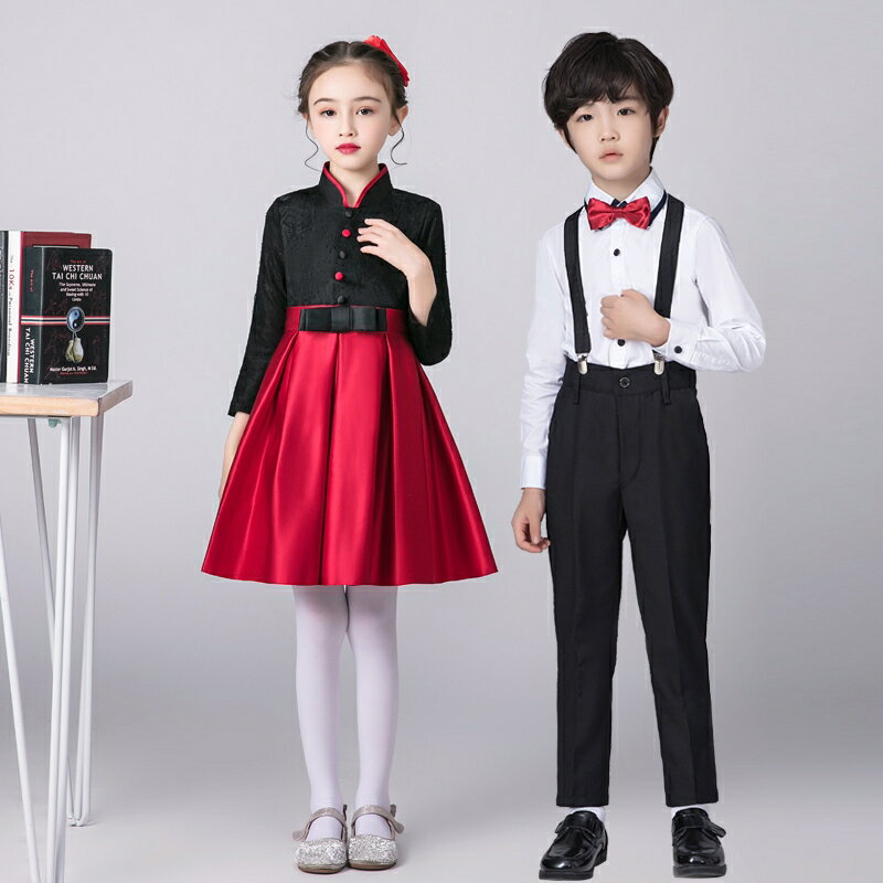 兒童大合唱演出服公主裙男女童禮服團舞蹈朗誦小學生六一表演服裝