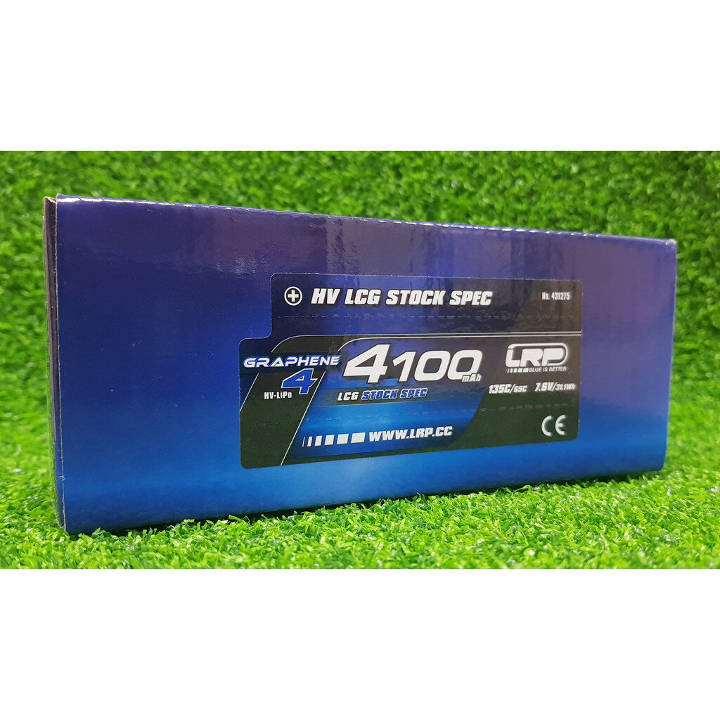 LRP 第4代 7.6V 4100mAh 短版 135C/65C LIPO 硬殼電池 #431275 5mm插孔
