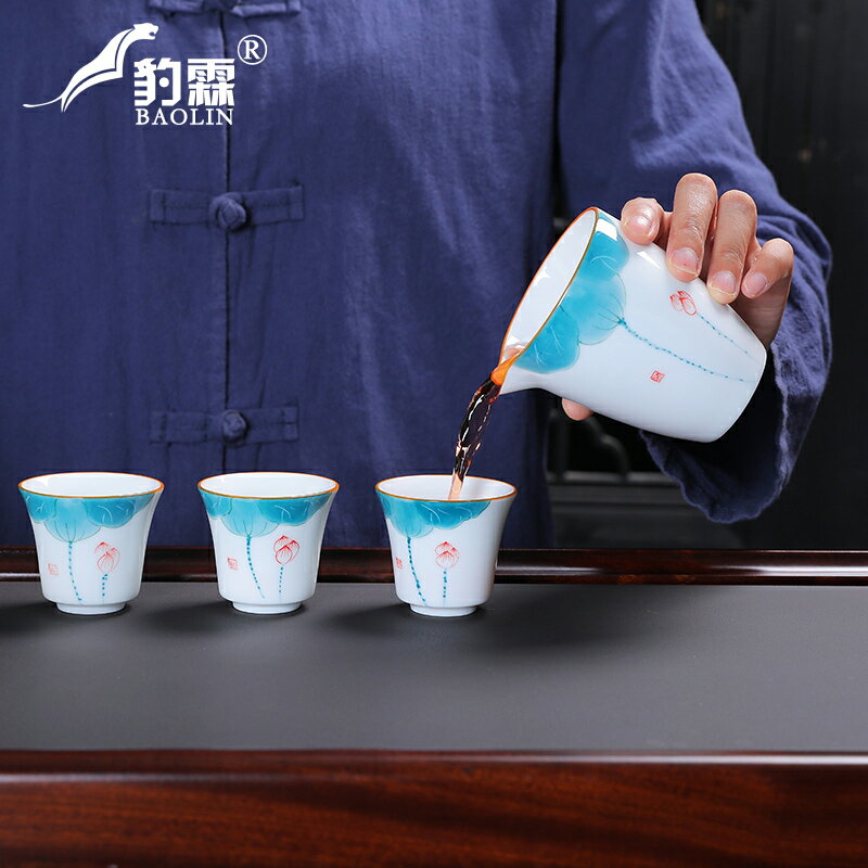 德化白瓷功夫茶杯陶瓷器酒杯小盞杯主人杯個人專用辦公室茶具用品