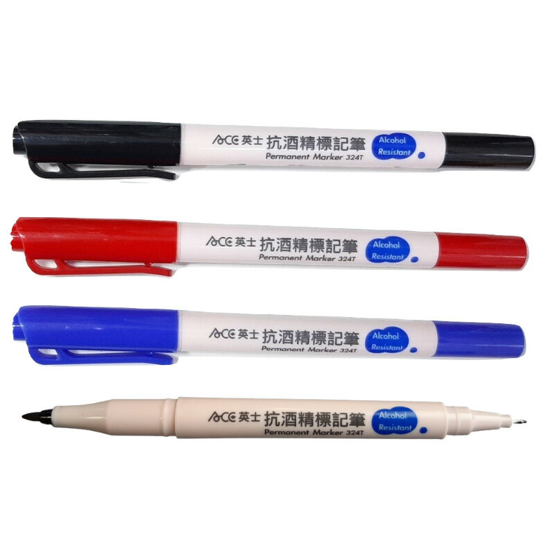 英士ACE 雙頭抗酒精標記筆 專門各大醫院使用 單色12支入 /盒 324T【APP滿額下單10%點數(單一帳號最高1500點)】8/31止