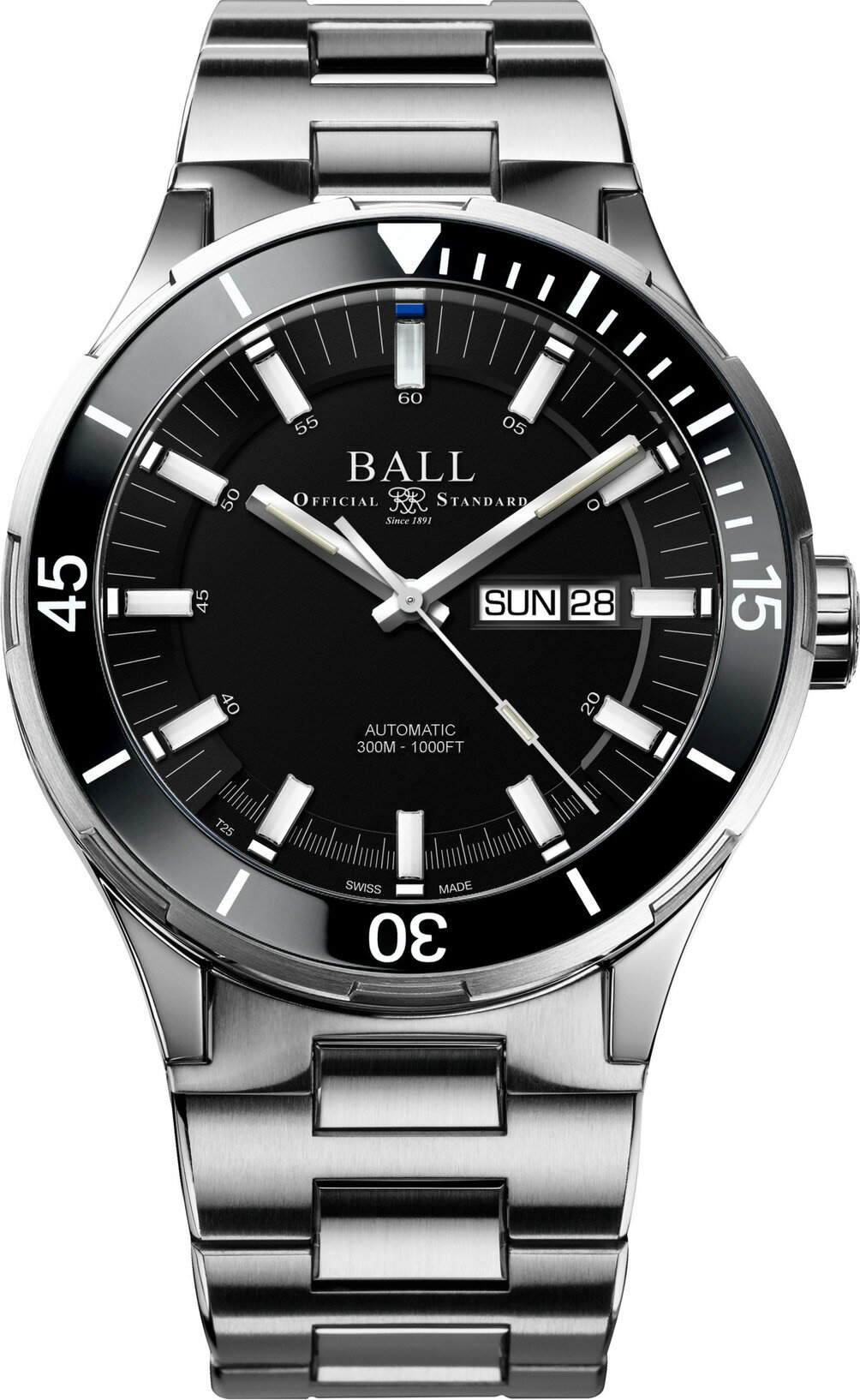 BALL 波爾錶 Roadmaster Marine 系列 機械男腕錶(DM3050B-S8J-BK)-43mm-黑麵鋼帶【刷卡回饋 分期0利率】【APP下單點數13倍送】