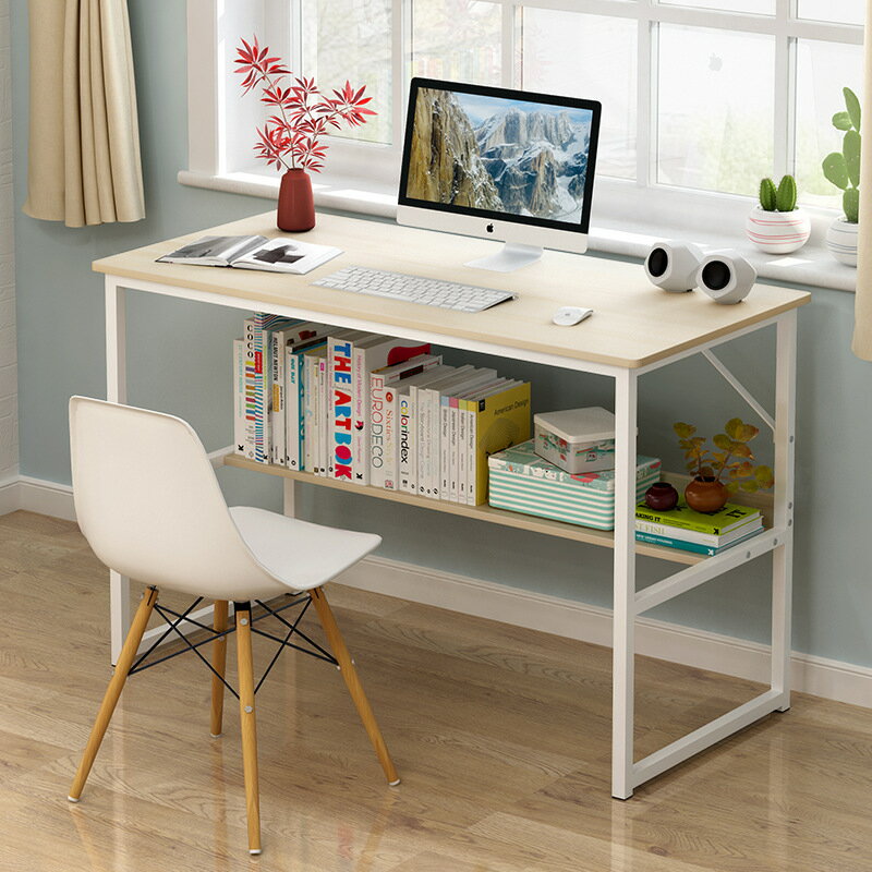 電腦桌 電腦臺 學習電腦桌臺式家用書桌簡約現代桌椅組合寫字桌簡易帶書架辦公桌