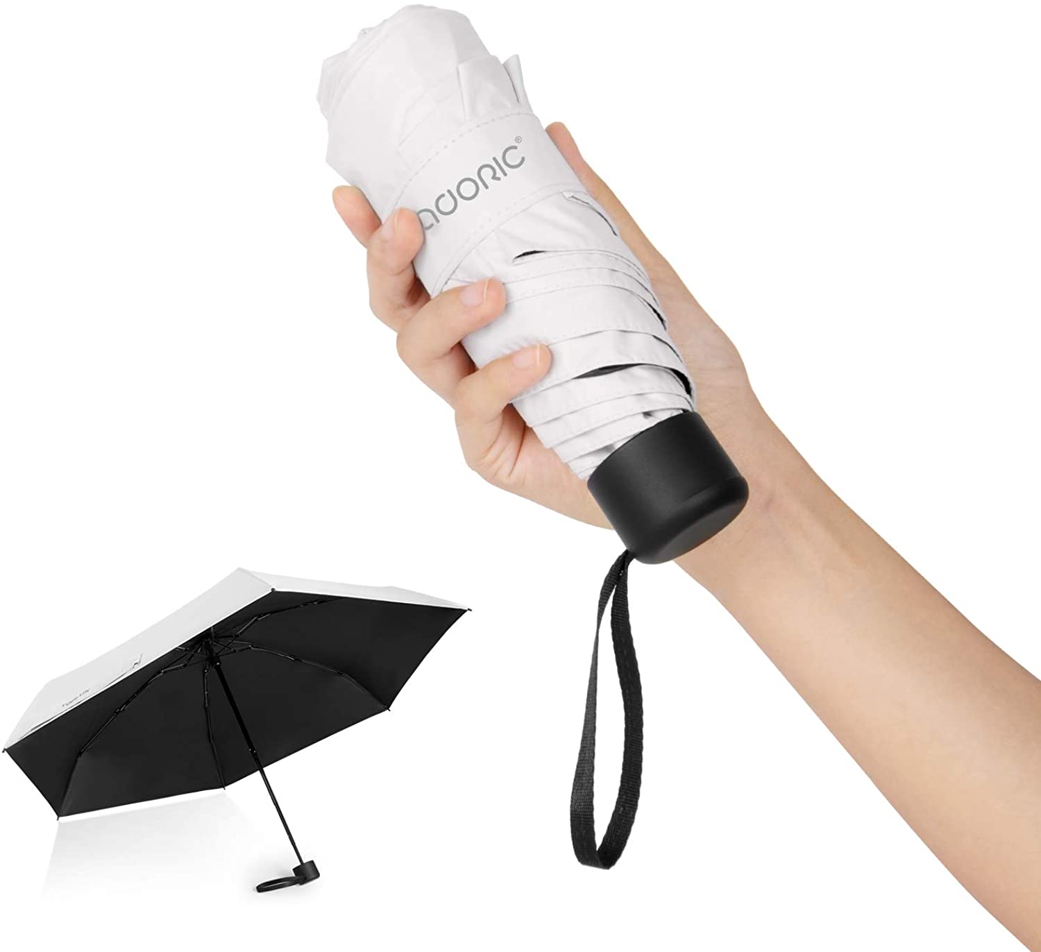 【日本代購】Auoric 折疊傘 超輕 183g 遮擋UV率 99%遮熱 晴雨兩用 白色