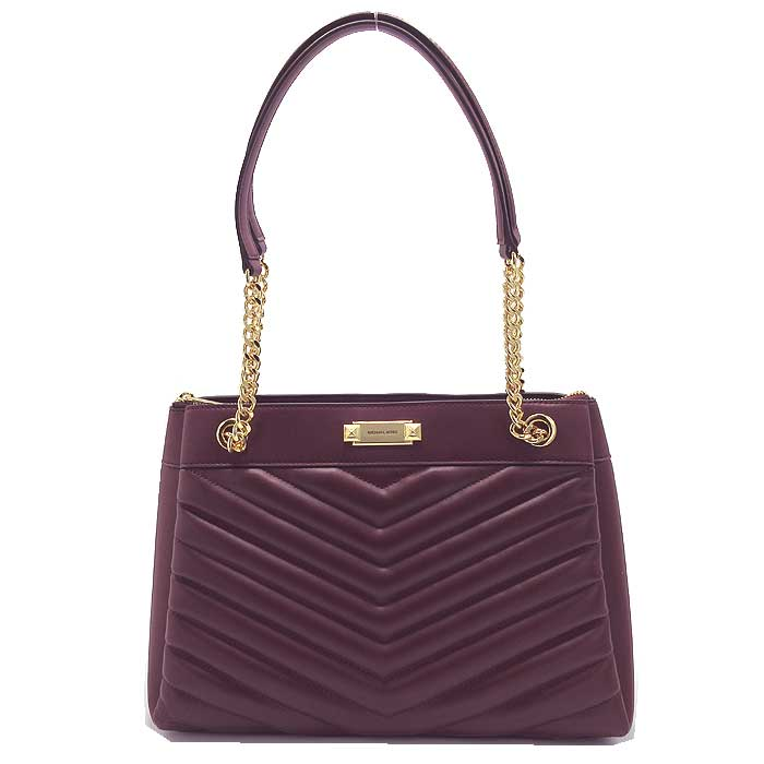 MICHAEL KORS 小香風鏈帶托特包 绗縫純素皮革 肩背包 手提包 M87323 酒紅色MK(現貨)▶指定Outlet商品5折起☆現貨【送禮首選★APP下單點數4倍送】