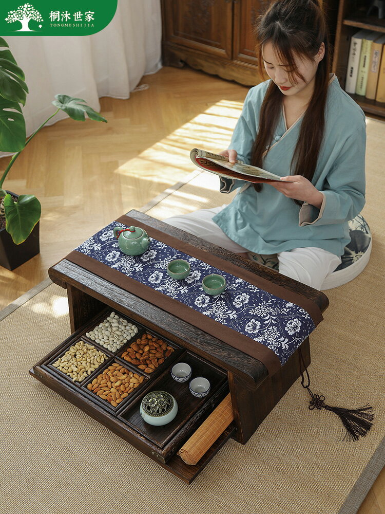 實木榻榻米茶桌飄窗小桌子炕桌家用茶幾摺疊茶台臥室日式坐地矮桌 幸福驛站