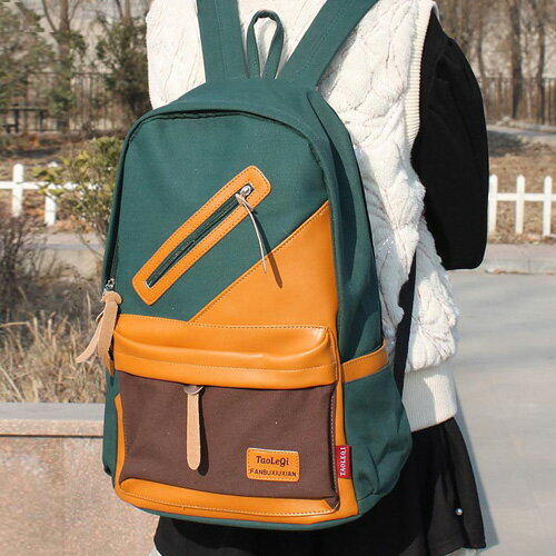 新款學院休閑韓版帆布雙肩包男女生高中初中學生書包旅行背包