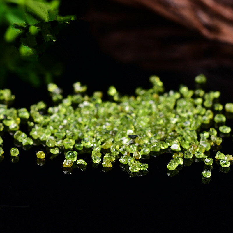 天然橄欖石碎石水晶消磁石貼上裝飾花瓶花盆栽水族魚缸造景底砂