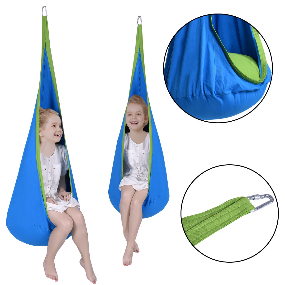 Blenko Child Adult Pod Swing Chair Tent Nook Indoor Outdoor Hanging Seat Hammock Chair 