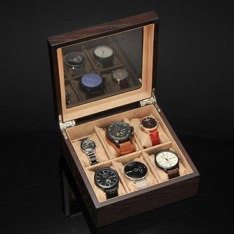 手錶收藏盒 中式木質手錶收納盒家用簡約手錶盒腕錶收藏展示包裝盒帶天窗