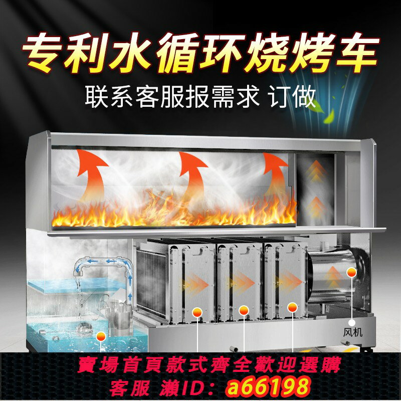 【臺灣公司 可開發票】水循環無煙燒烤車商用擺攤移動環保平吸燒烤車店高階水電復合凈化
