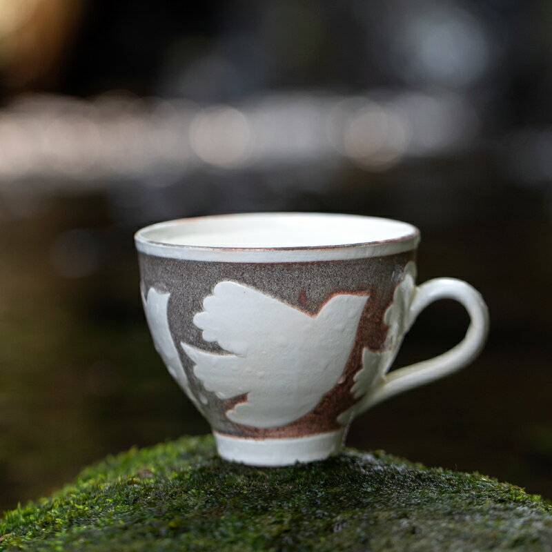 山水間 飛鳥咖啡杯 主人杯 景德鎮陶瓷茶杯 手工中式日式茶盞水杯