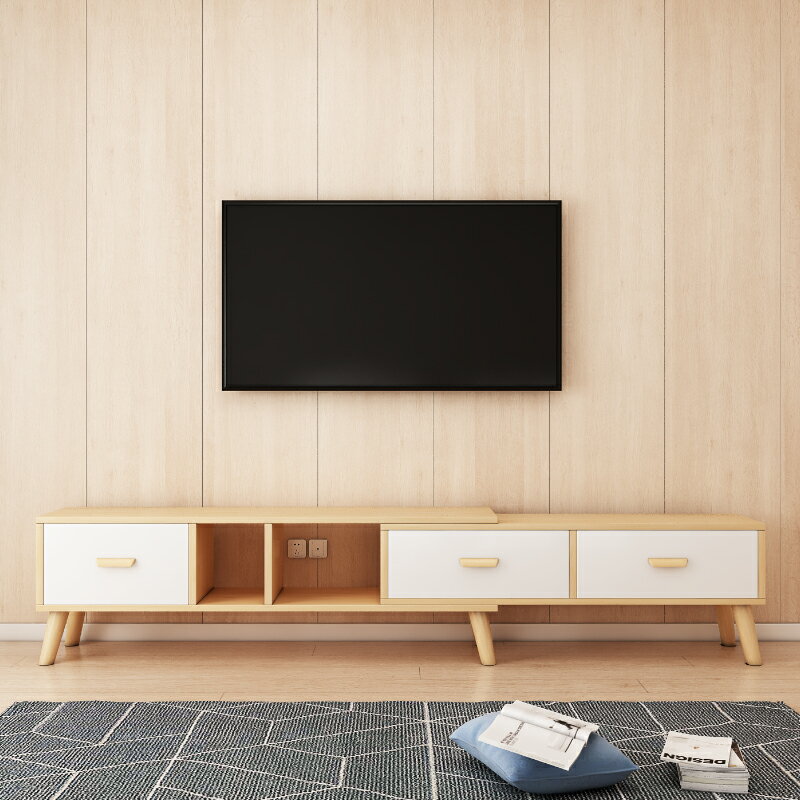 電視櫃 ● 電視櫃簡約現代客廳 家用 小戶型北歐茶幾 組合實木腿電視機櫃子