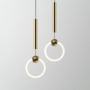 后現代創意圓環吊燈設計師樣板客廳餐廳臥室床頭圓形個性裝飾燈具