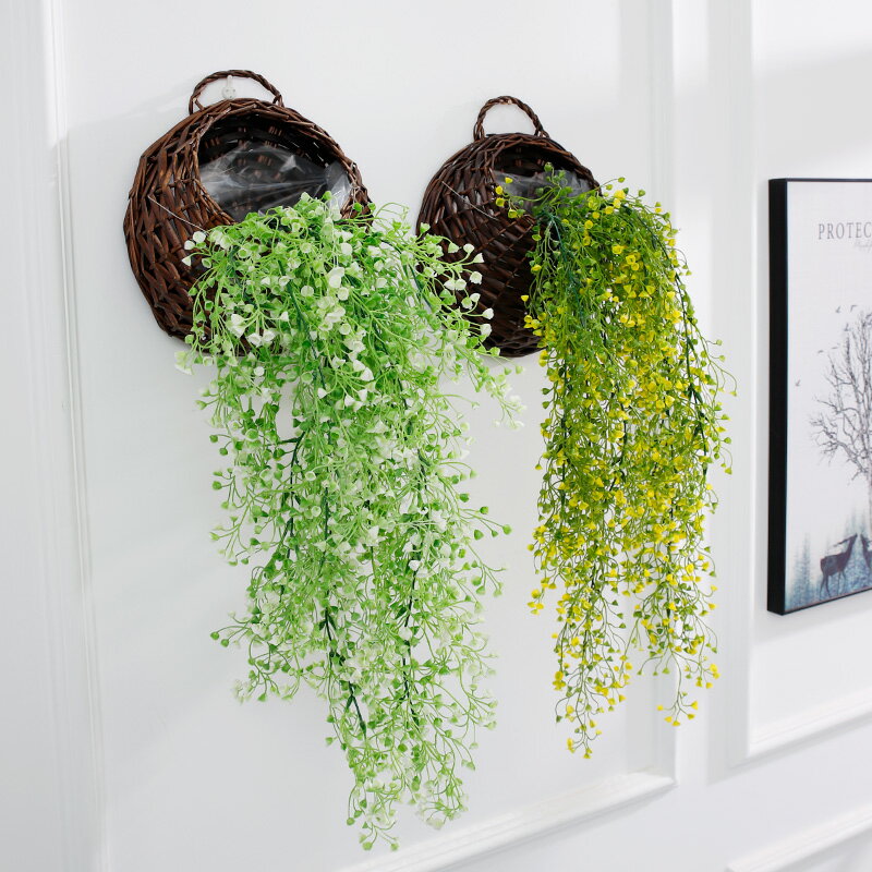 仿真花假花裝飾仿真植物綠植塑料壁掛壁飾辦公室室內客廳吊籃綠蘿