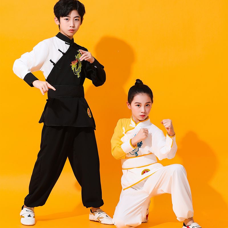 兒童武術服裝武館訓練表演學生版武術服長袖男女款兒童太極服套裝