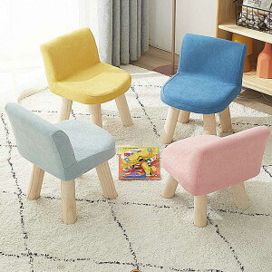 家用小凳子布藝靠背矮凳小椅子換鞋凳現代簡約兒童實木小板凳