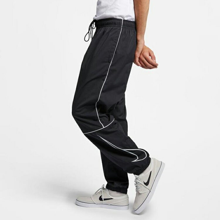 NIKE SB PANT TRACK SWOOSH 男裝 長褲 風褲 縮口 黑【運動世界】AJ9773-010【APP限定 | 單筆滿799元結帳輸入序號『GT-MEN1906』再折70元】