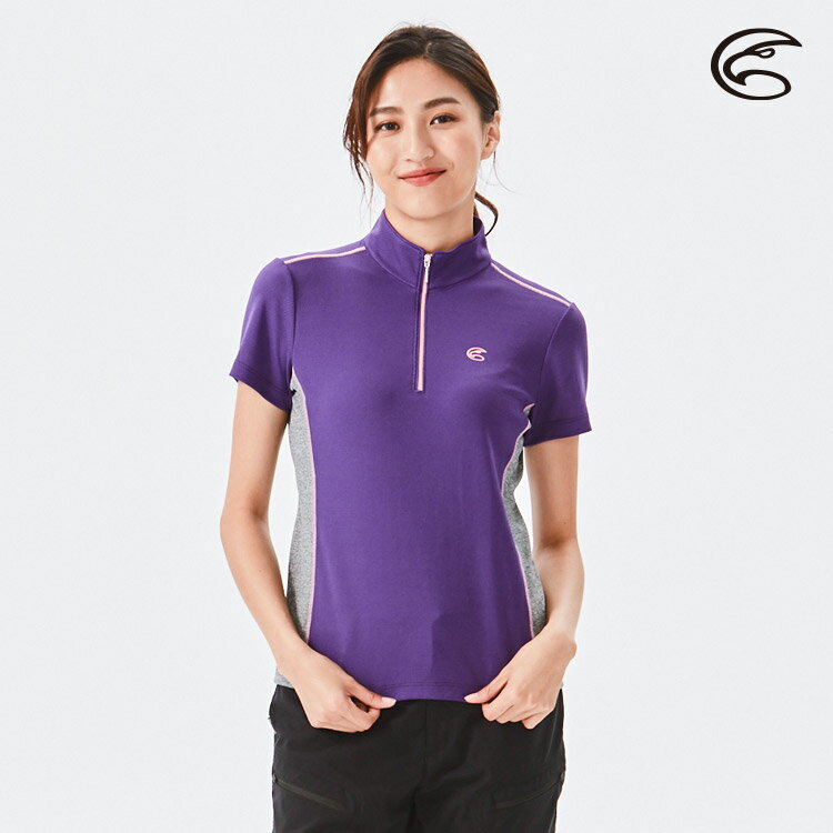 ADISI 女半門襟涼感智慧纖維速乾短袖上衣AL2111143 (S-2XL) / 吸濕排汗 快乾 單向導濕 涼感 排汗衣