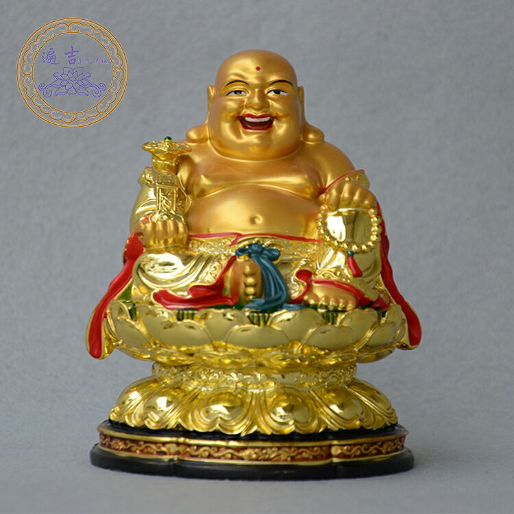樹脂鍍金彌勒佛佛教擺件彌勒菩薩佛像工藝品擺件佛堂供佛鎮宅神像