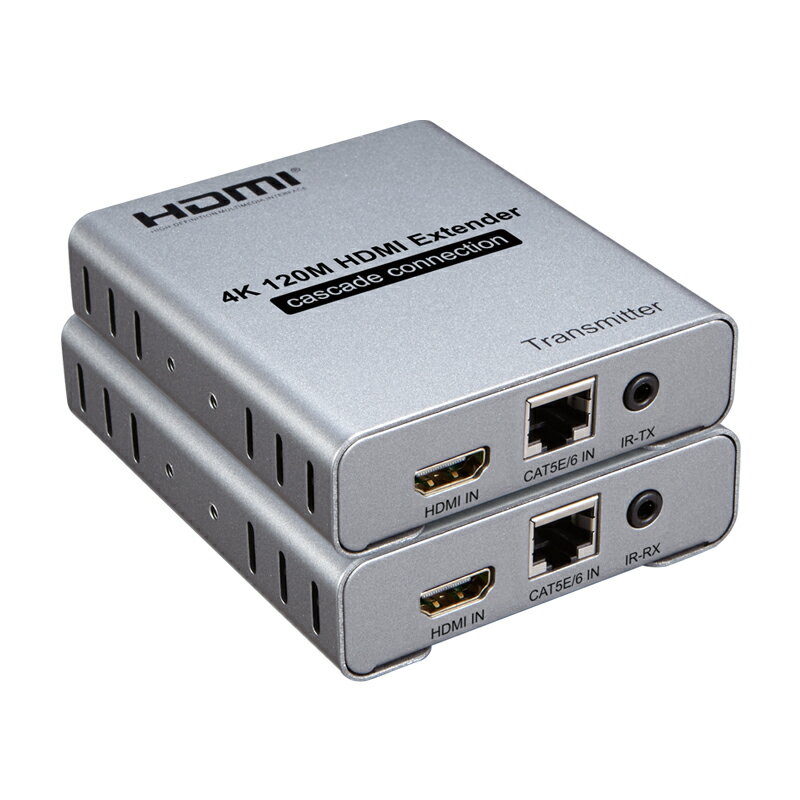 全網最低價~HDMI 4K網線延長器120米串聯式級聯一對多無損零延時HDMI環出級聯 4