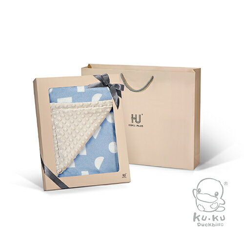 KUKU PLUS 極簡幾何神奇荳荳安撫毯禮盒-暖陽粉/晨曦藍/柔光杏★衛立兒生活館★ 3