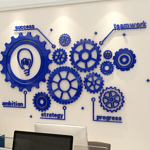 創意鋸齒3d立體亞克力墻貼企業文化背景墻裝飾辦公室會議室墻貼紙