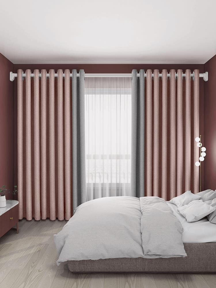 窗簾免打孔安裝帶桿全套臥室全遮光布2021年新款流行網紅時尚客廳