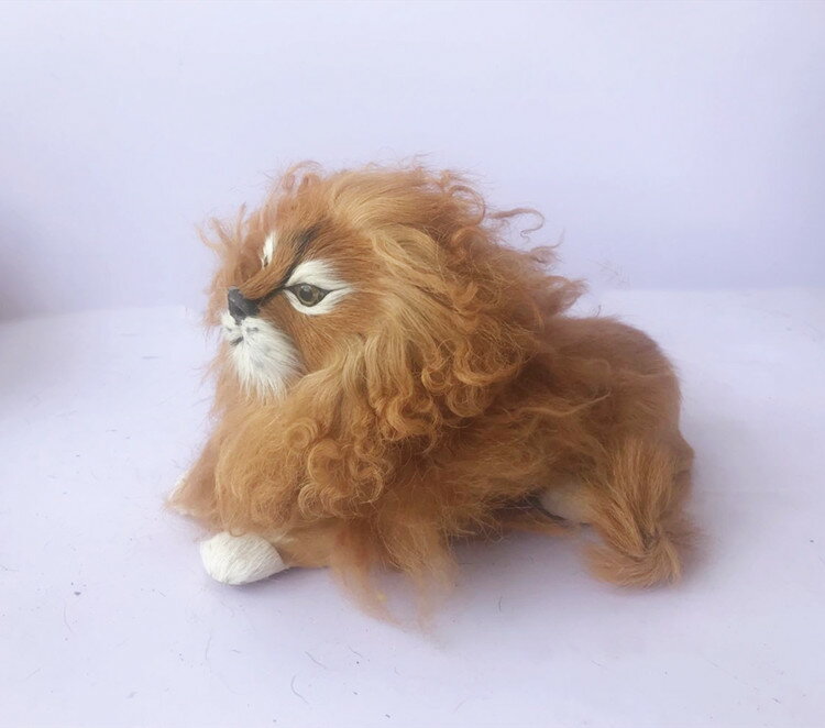 動物模型玩具 模擬獅子 真皮毛手工產品 攝影道具認知玩具