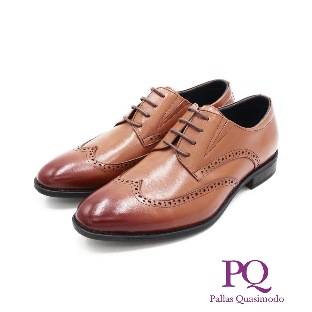 PQ(男)嚴選W壓紋紳士皮鞋 男鞋 -棕