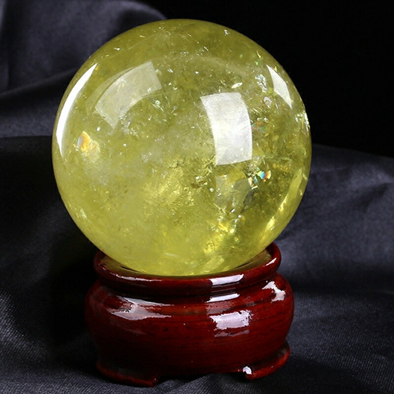 巴西黃水晶球擺件 天然黃水晶球 純天然原石打磨