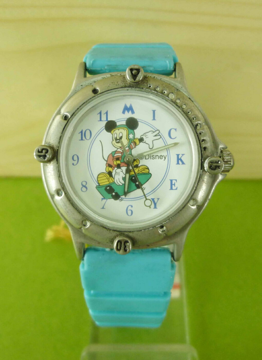【震撼精品百貨】米奇/米妮 Micky Mouse 手錶-米奇划滑板-藍色錶帶 震撼日式精品百貨