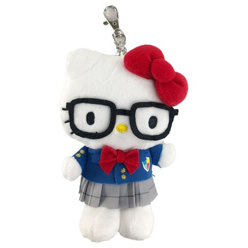 【震撼精品百貨】凱蒂貓 Hello Kitty~日本SANRIO三麗鷗 Kitty絨毛吊飾/鑰匙圈(藍灰制服)*17590