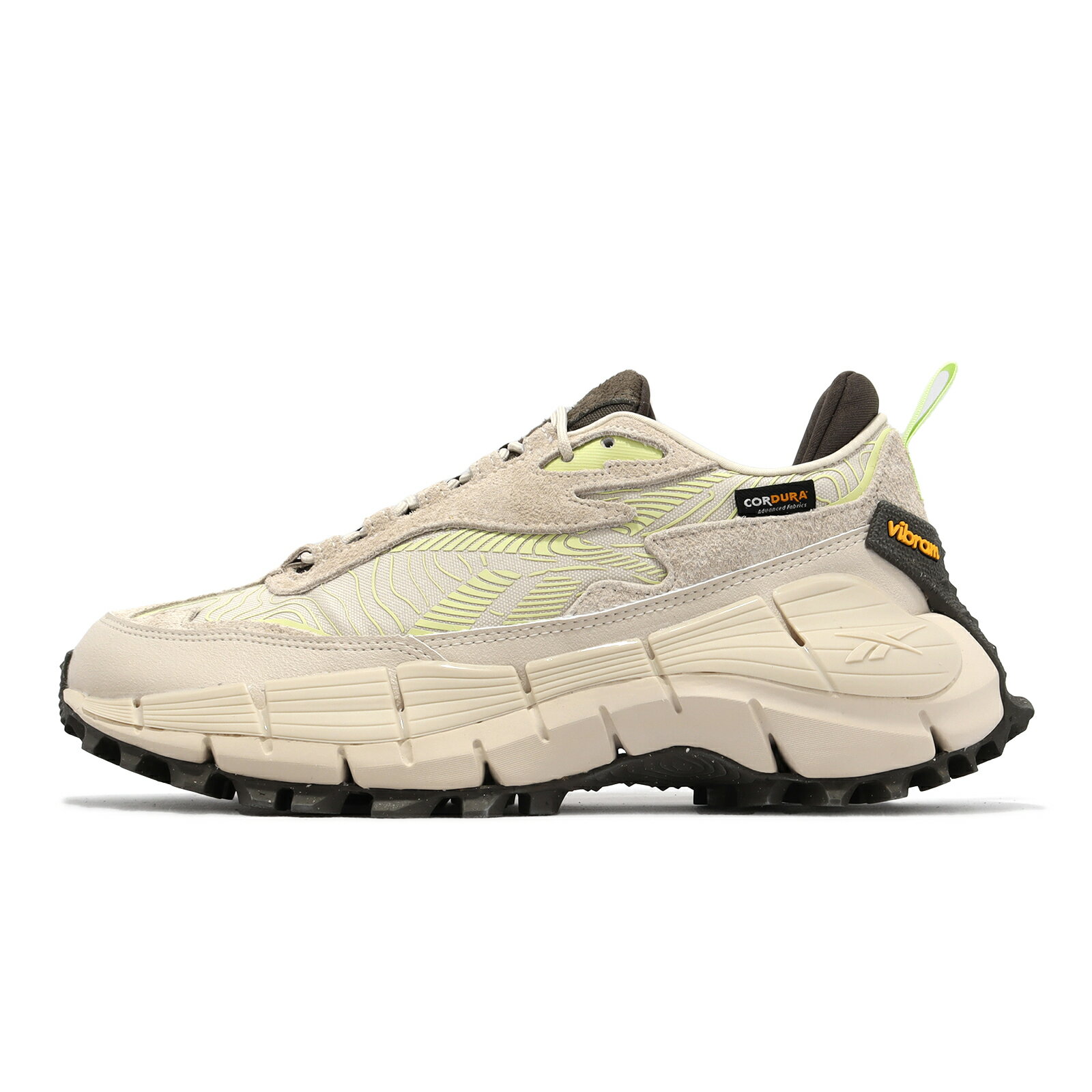 Reebok 戶外鞋 Zig Kinetica 2.5 Edge 男鞋 米 黑 抗撕裂鞋面 防潑水 越野 黃金大底 100033134