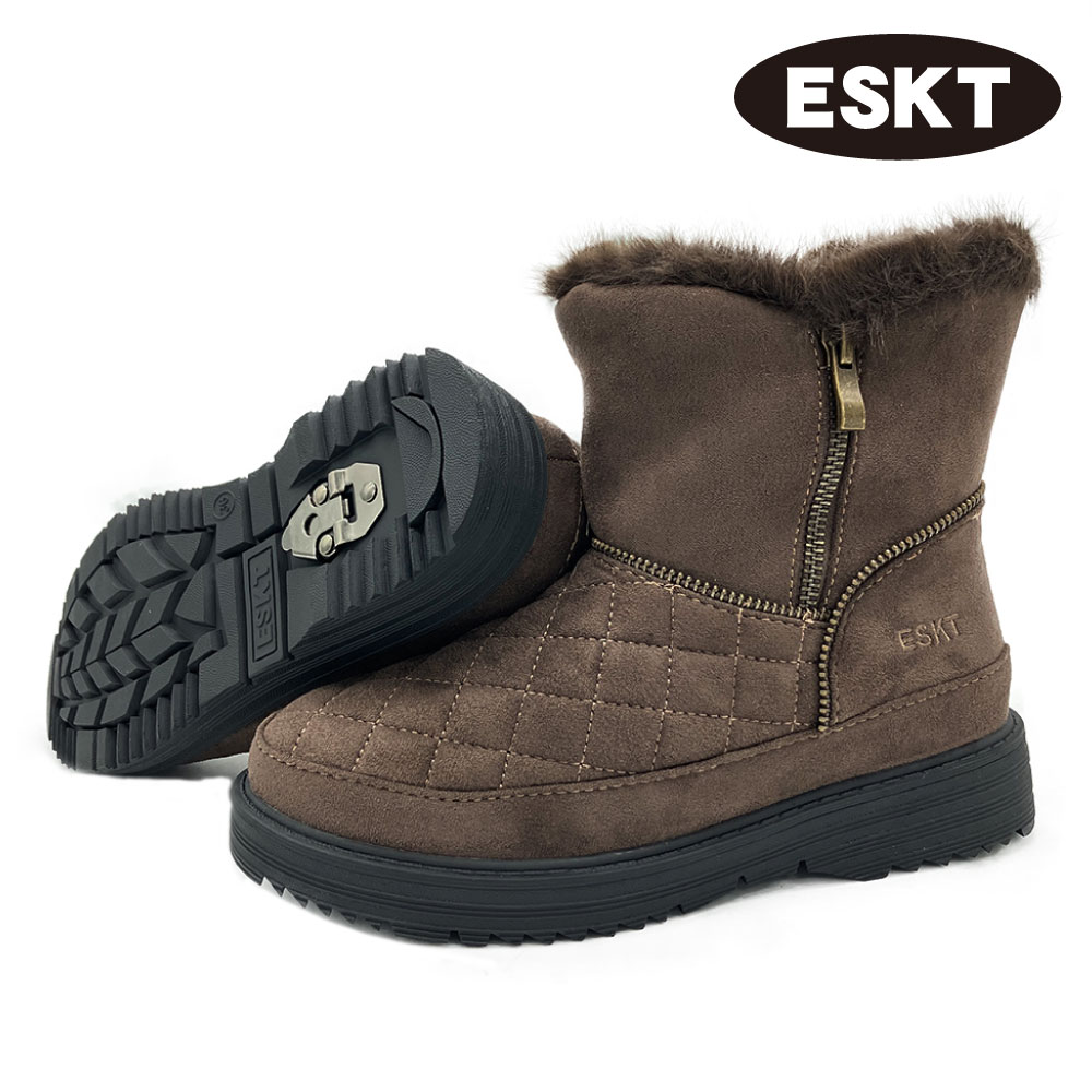 ESKT 女短筒雪鞋 SN269｜咖色(36-41) 賞雪適用