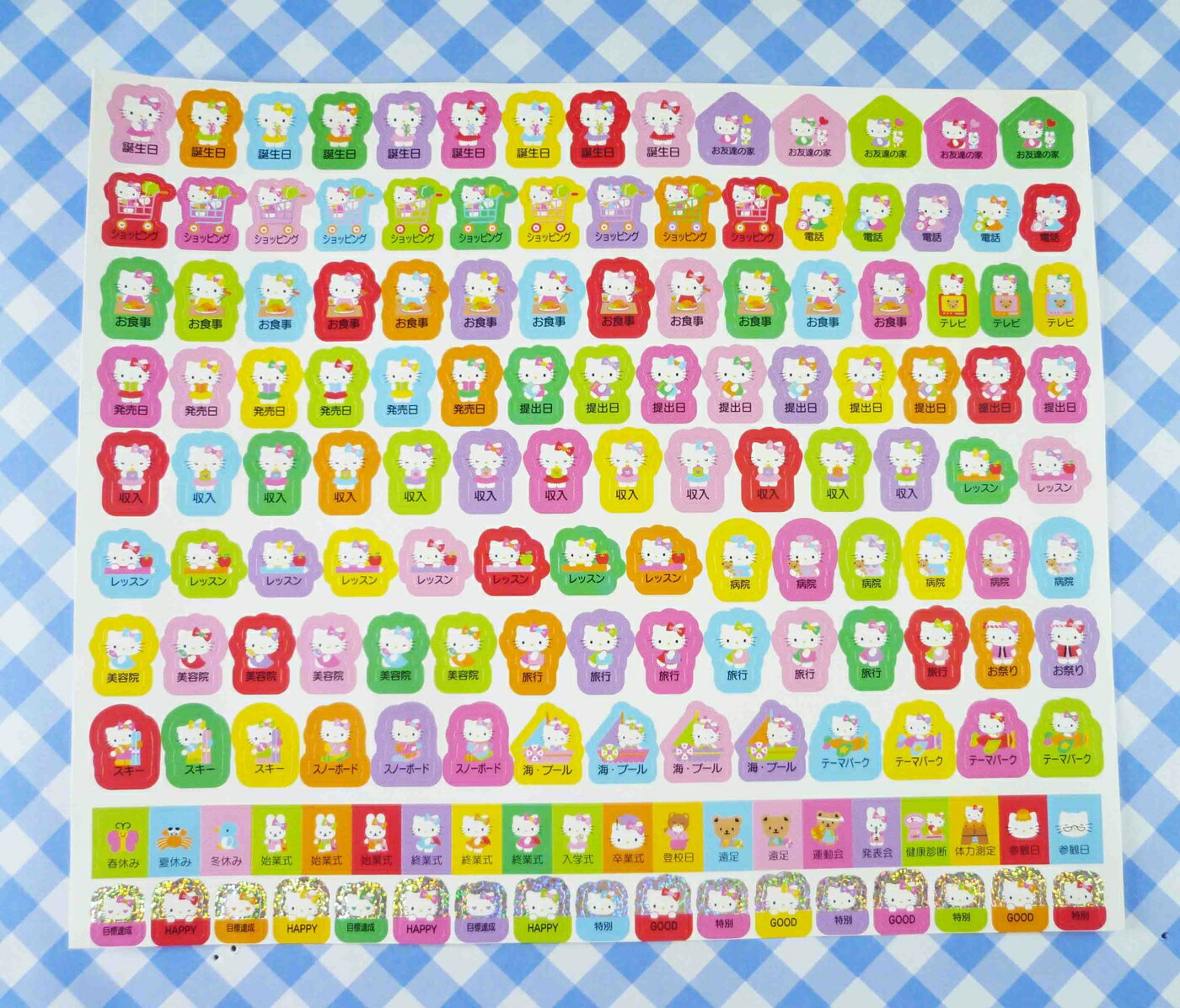 【震撼精品百貨】Hello Kitty 凱蒂貓 重點貼紙-生日(粉紫M) 震撼日式精品百貨