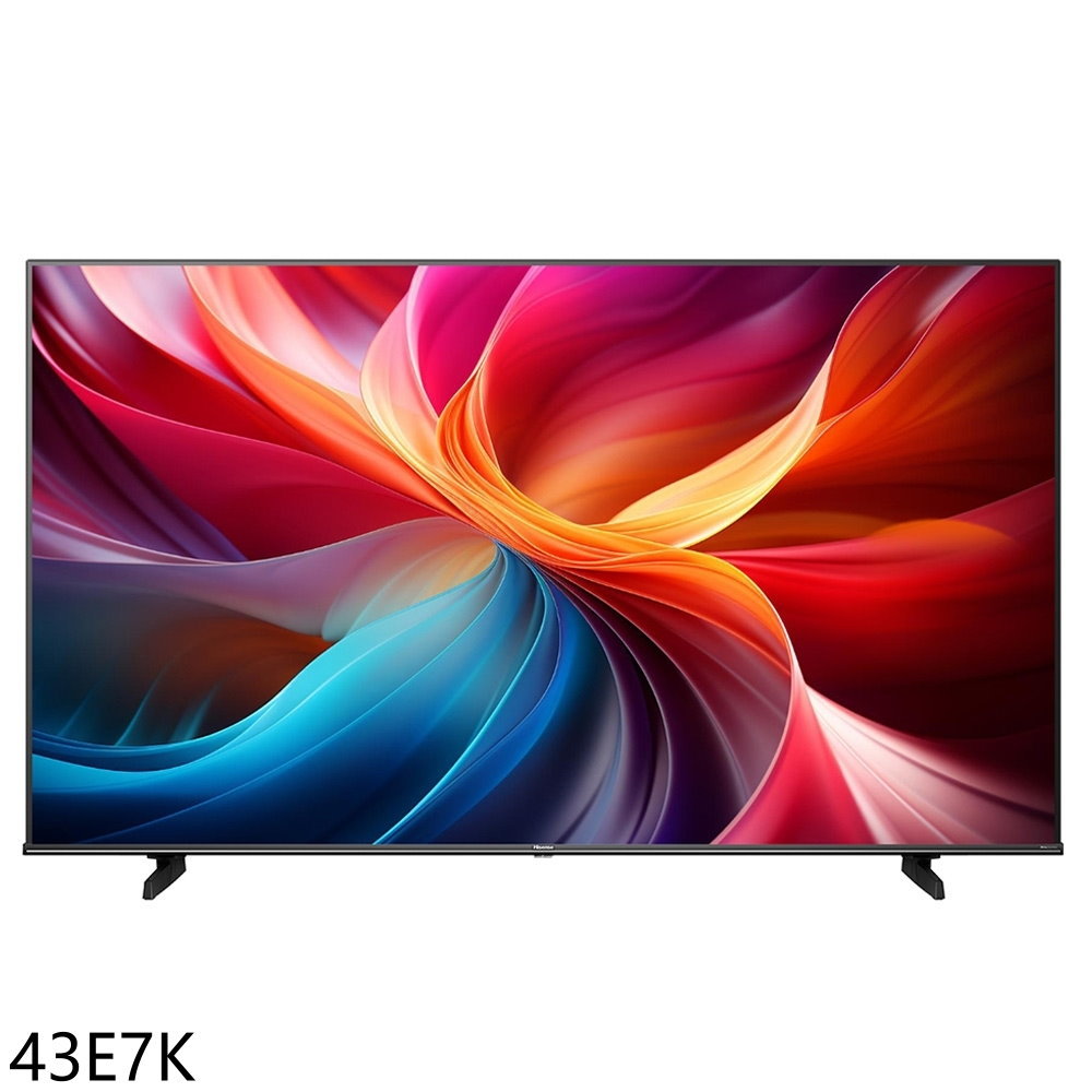 APP下單4%點數★Hisense海信【43E7K】43吋4K QLED量子點連網智慧顯示器(含標準安裝)(商品卡1200元)