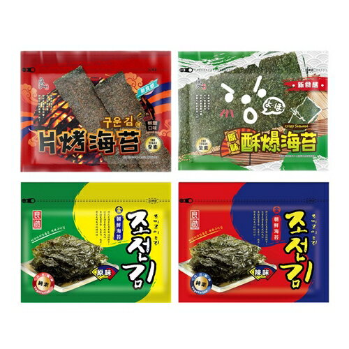 良澔片烤/酥爆/金朝鮮海苔系列(片烤椒鹽口味/酥爆原味/金朝鮮精選原味/金朝鮮精選辣味)(30-36G/包)【愛買】 1