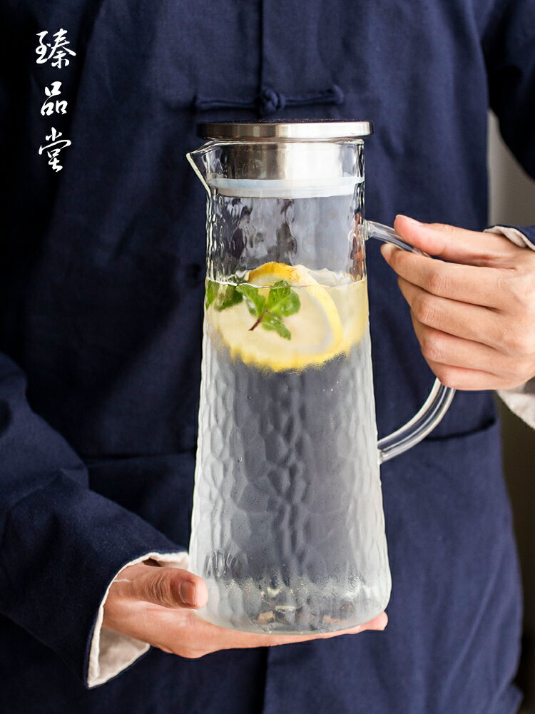 冷水壺玻璃泡茶壺家用耐熱高溫涼白開水杯扎壺防爆大容量水瓶套裝1入