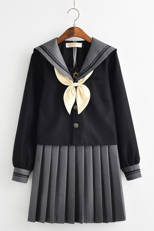 【可開發票】學院風套裝日本正統JK製服軟妹裙關西襟水手服長袖學生裝校服班服 4