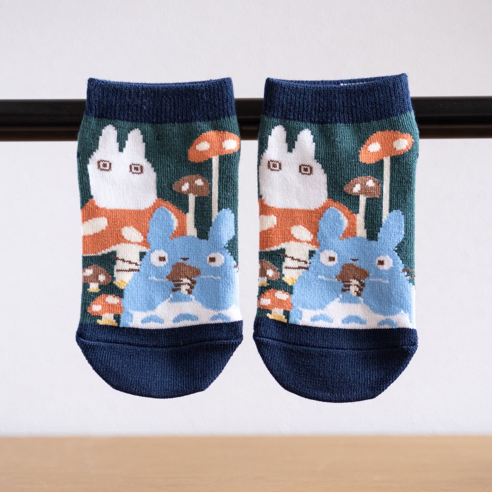 真愛日本 可註名兒童襪子 中小龍貓香菇 綠靛 兒童襪子 龍貓 卡通襪 兒童襪 襪 宮崎駿 吉卜力