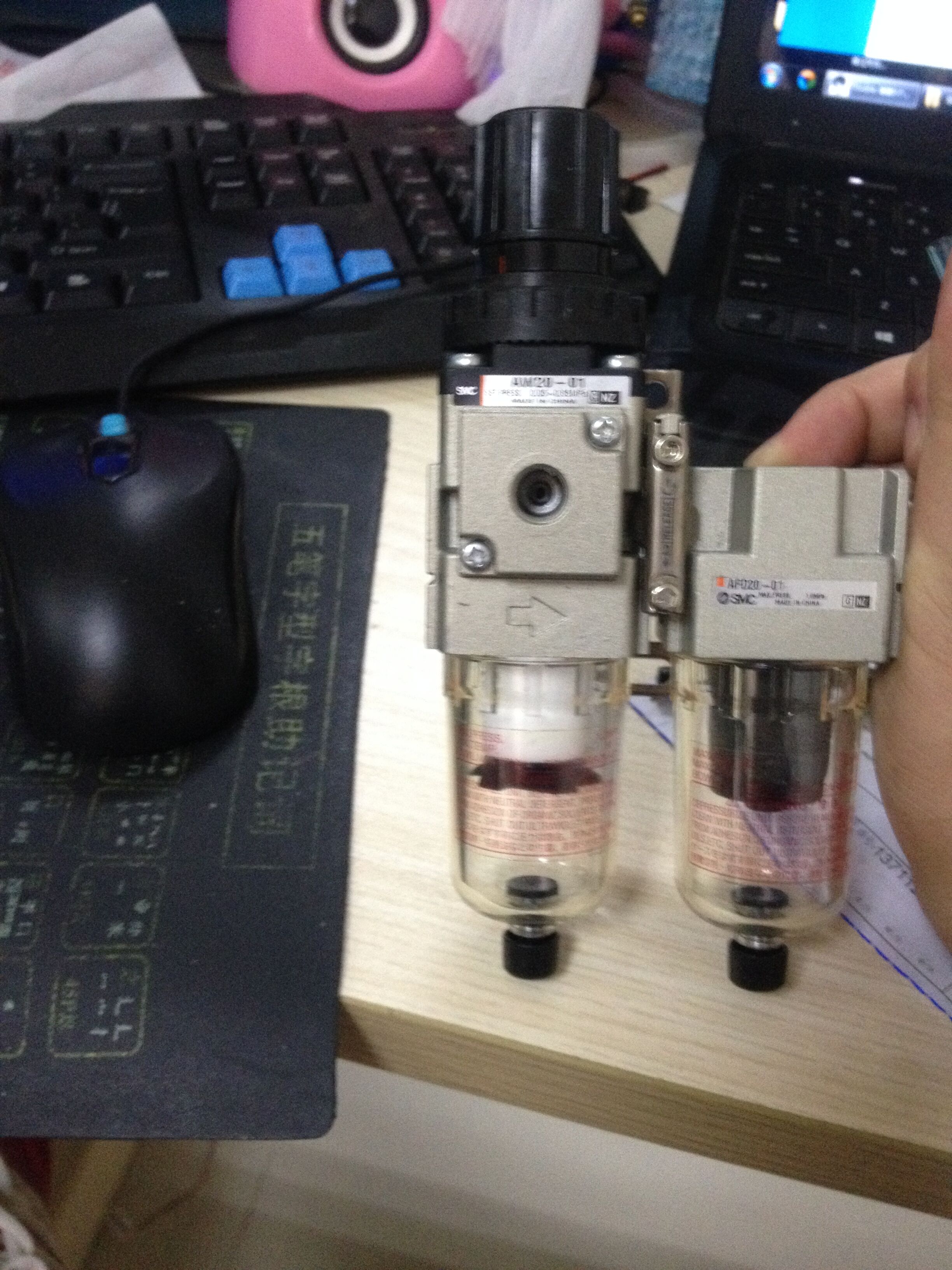 SMC二聯件調壓過濾器AW20-02+AFD20-02微霧分離器