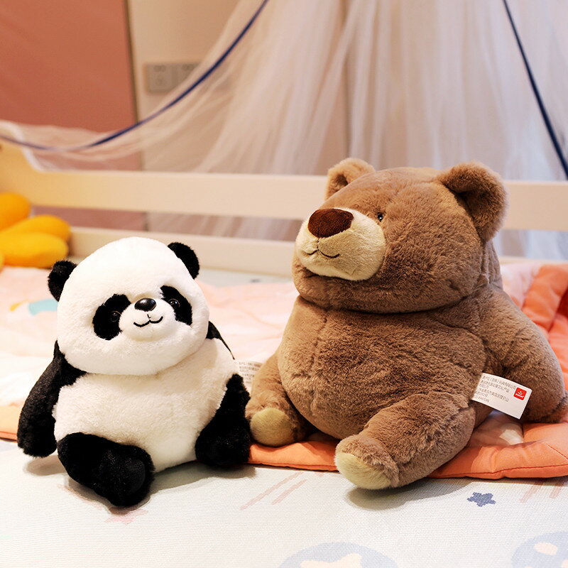 可愛胖胖熊貓公仔毛絨玩具棕熊北極熊玩偶抱枕娃娃兒童生日禮物女