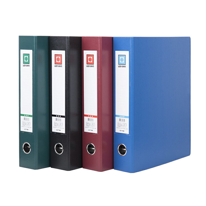 連勤 金禾皮1-1/2"三孔D型夾 12本/箱 LC-718D