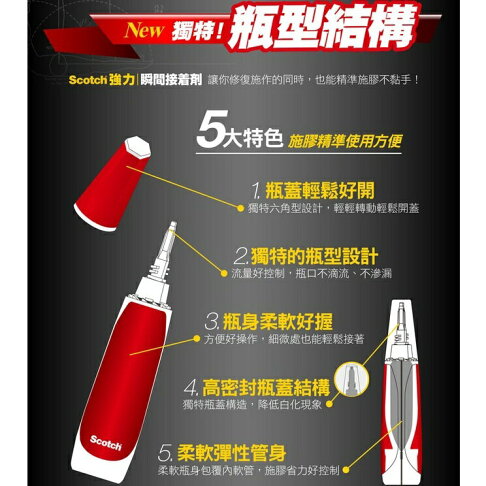 《 Chara 微百貨 》3M Scotch 強力 瞬間 接著劑 液體型 凝膠型 耐衝擊型 7054 7055 7056 2