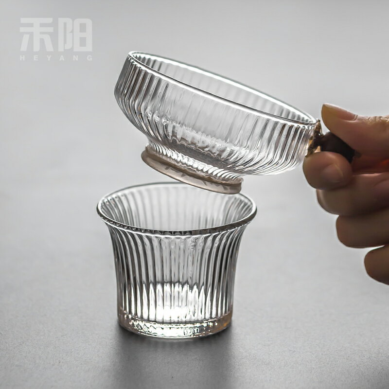 禾陽創意耐高溫手工玻璃茶漏大號口徑茶濾漏斗濾網茶隔茶葉過濾器